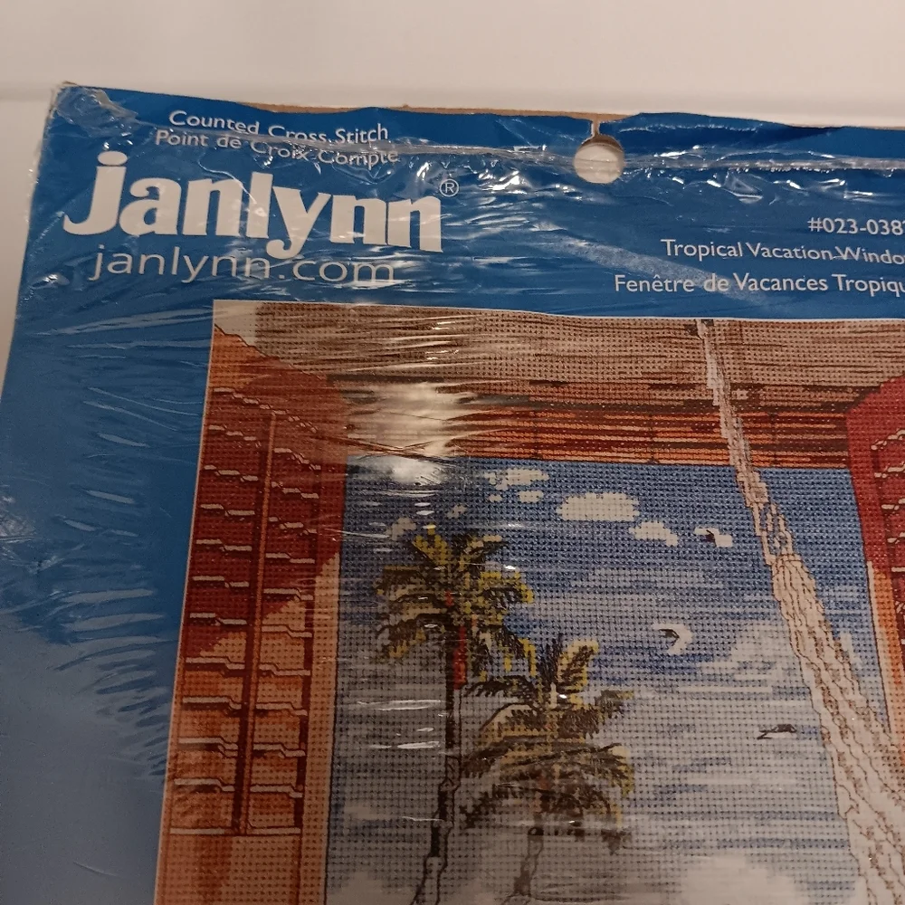 Janlynn 'Tropical Vacation Window' Counted Cross Stitch Kit. The kit includes - Picture 2 of 4